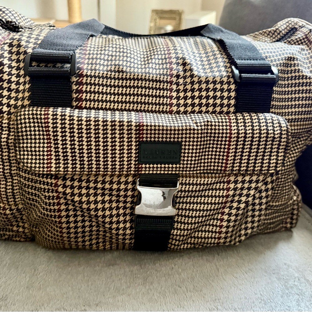 Ralph Lauren Houndstooth Duffle/Weekend Bag